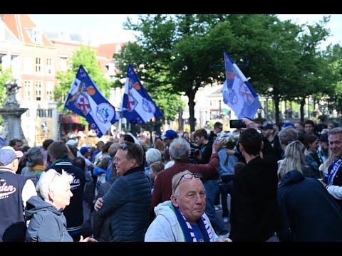 ZZ Leiden Basketball Landskampioen 2023-2024 filmpje huldiging.  www.leidseglibber.nl