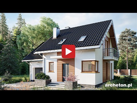 Projekt domu Romek - archeton pl - z użytkowym poddaszem 128,4 m2