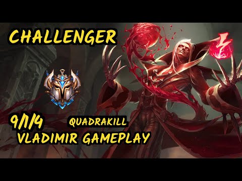 HL Cariok (VLADIMIR) vs GANGPLANK- QUADRAKILL 9/1/4 KDA MID CHALLENGER GAMEPLAY - BR