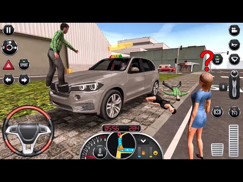 DRIVING FUNNY BMW X7 SPORTS CAR TAXI IN LA CITY DRIVER GAME - Taxi Sim 2020 3D Android IOS gameplay