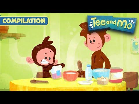 Bake A Cake With Tee and Mo! 🎂🐒 COMPILATION 🙈 15+ MINUTES