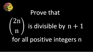 Prove that binomial (2n, n) is divisible by n + 1 for all positive integers n (NT-434 )