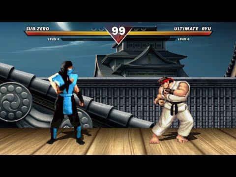 SUB-ZERO vs RYU & KEN & BLANKA & GUILE & BALROG - HIGH LEVEL INSANE EPIC FIGHT!