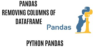 Removing Columns from Pandas Dataframe |  Drop columns in Pandas DataFrame