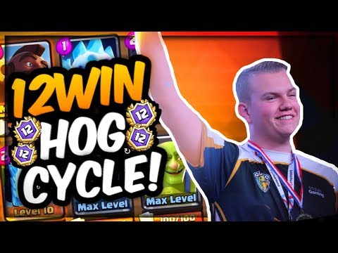 AMAZING HOG DECK! 12 Win Grand Challenges With Hog Cycle Inferno Dragon - Clash Royale