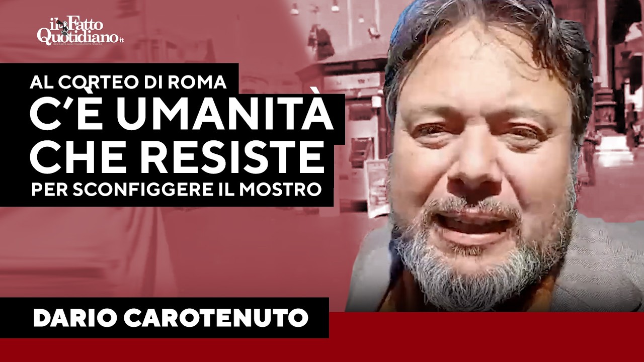Gaza, Carotenuto al corteo di Roma: "C'è un'umanità che resiste per sconfiggere il mostro"