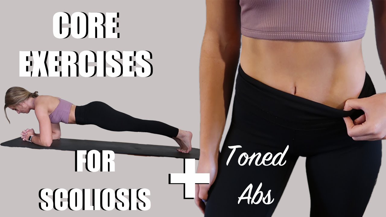 CORE EXERCISES FOR SCOLIOSIS: No Equipment (DECREASE PAIN + TONE ABS)