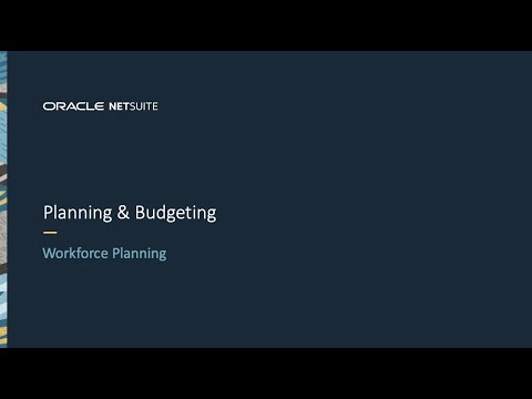 NetSuite Planning & Budgeting: Workforce Planning