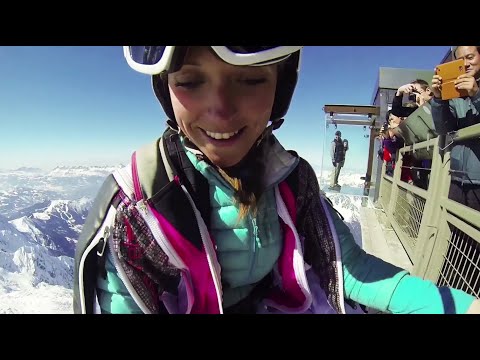 Wingsuit BASE jumping // Ellen Brennan Chamonix highlights