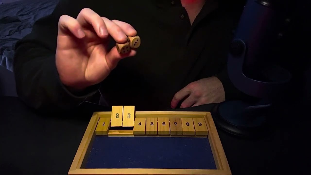 shut the box asmr 😴💤 | asmr soft, inaudible whispers, mouth sounds, tapping & wood sounds 🎲