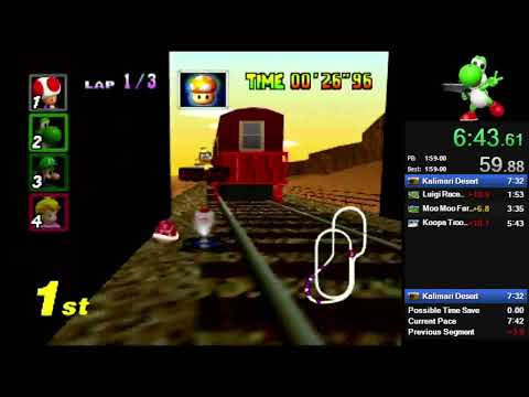 Mario Kart 64 – Kalimari Desert Red Shell Shortcut (Grand Prix)