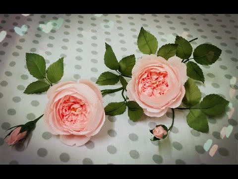 How To Make David Austin Rose From Crepe Paper - Craft Tutorial