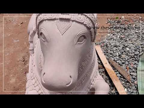 Off white stone nandi statue the stone studio, for exterior ...