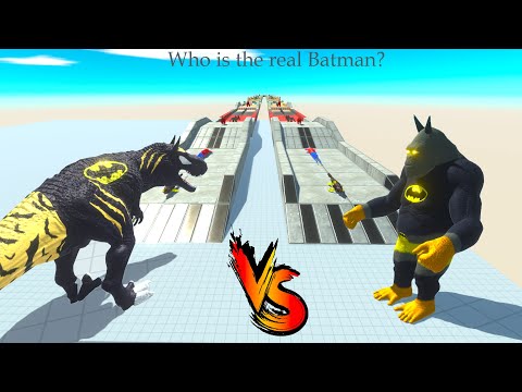 BATMAN T-REX vs BATMAN GORO RACE BATTLE COMPETITION - Animal Revolt Battle Simulator