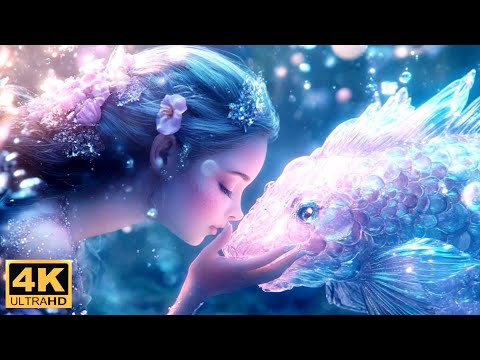 Mermaid Fairies In A Fantasy Underwater World |  Gentle Ocean Sounds 4K