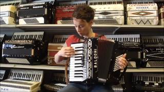 Video thumbnail for 7042 - Black Baldoni Combo I Piano Accordion MM 26 48 $2499 by Liberty Bellows