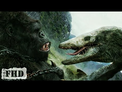 Конг: Остров Черепа | Конг против большого черепозавра.