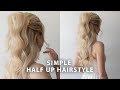 How To: Half Up Half Down Hair Tutorial 💗 Simple Hairstyle for Medium - Long Hair