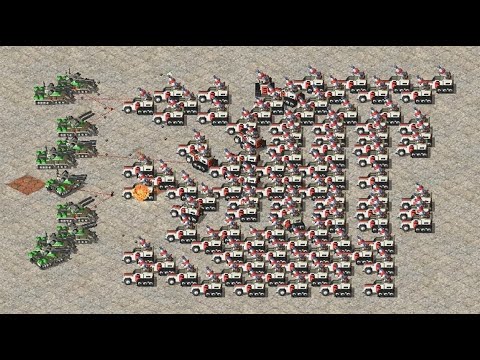 10 Apocalypse vs 100 Flak Tracks🎮Red Alert 2