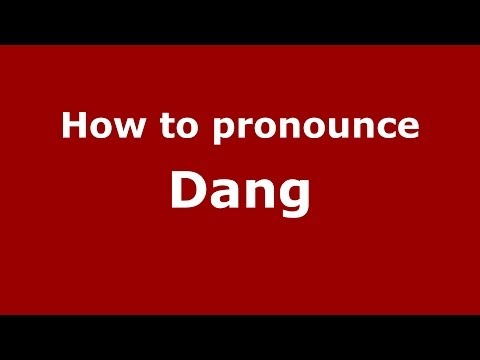 How to Pronounce Dang - PronounceNames.com