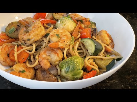 How to make Shrimp Pasta with vegetables/ Stir Fry/ Delicious Easy Shrimp Pasta