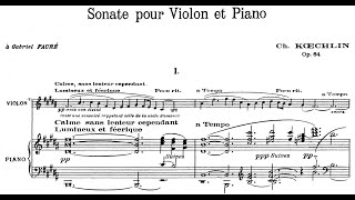 CHARLES KOECHLIN - Violin Sonata Op. 64 (Score Video)