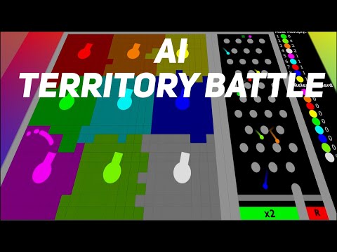 AI Territory battle simulation | AI territory war | Algodoo | Multiply or Release | Marble Race