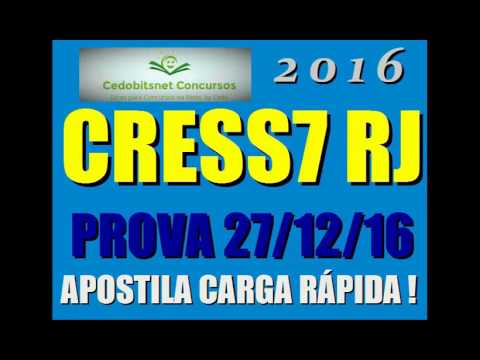 CRESS 7 RIO JANEIRO CONCURSO PÚBLICO PROVAS QUESTÕES SIMULADO CURSO APOSTILA SERVIÇO SOCIAL RJ