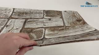 3D obkladový omyvatelný panel PVC White Loghouse (960 x 479mm)