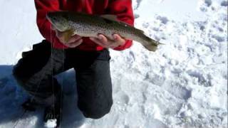 preview picture of video 'ice fishing boca reservoir 2012'