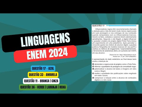 Resolução questão 17 (PROVA AZUL) | Linguagens ENEM 2024