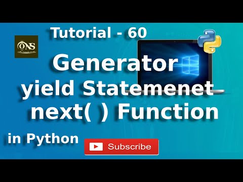 Generator Function Yield Statement And Next Function In Python Tutorial 60 Python Tutorial