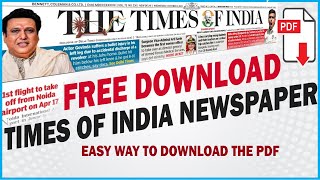 Download Daily Times of India Newspaper | Today's TOI PDF Free Download