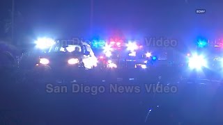SDPD pursuit termination standoff w/ window break &amp; K9 deployment, Emerald Hills