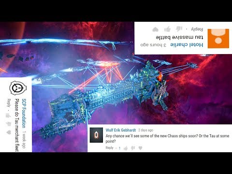 TAU Merchant Fleet vs Chaos Fleet! - Massive Battle, Skirmish Gameplay, Battlefleet Gothic Armada 2