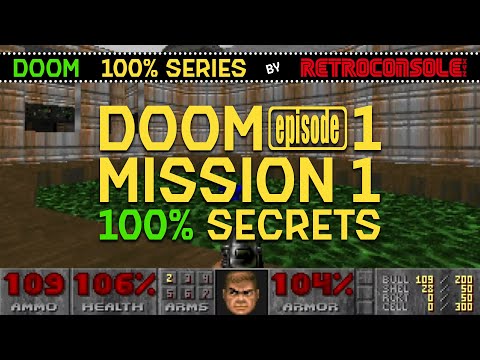 Doom 1 - Episode 1, Mission 1 - Secrets 100% [MS-DOS, 1993]