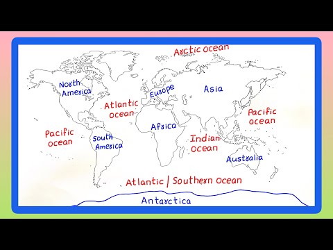 Continents and Oceans Map | Map Pointing | World Map | 7 Continents and 5 Oceans Map