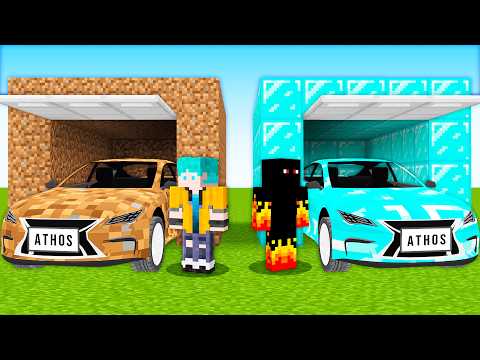 GARAGEM DE DIAMANTE vs GARAGEM DE TERRA no MINECRAFT
