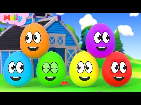 Learning Colors and Numbers Songs | Colorful Eggs on the Farm | Melly Nursery Rhymes & Kids Songs