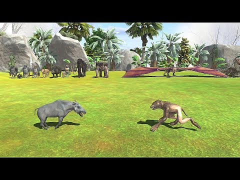 MUTANT PRIMATES WITH PREHISTORIC MAMMALS VS FANTASY TEAM -  Animal Revolt Battle Simulator