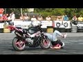 Girl Stunt Crash on Motorcycle