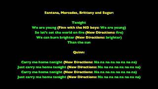 Lyrics GLEE - WE ARE YOUNG (official)