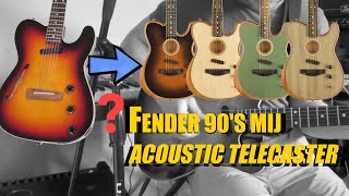 Video thumbnail for Is this the original Fender Acoustasonic Telecaster? - Fender mid-90s MIJ TLAC Review by Seth Richter