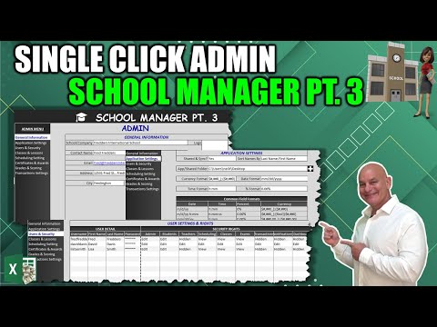, title : 'How To Create This Excel Admin Screen With A Single Click Menu From Scratch [School Manager Pt. 3]'