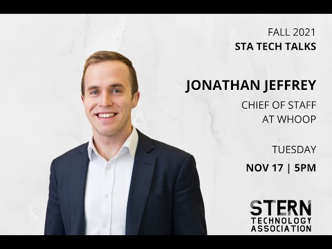 Tech Talks: Jonathan Jeffrey (Chief of Staff at Whoop) - YouTube