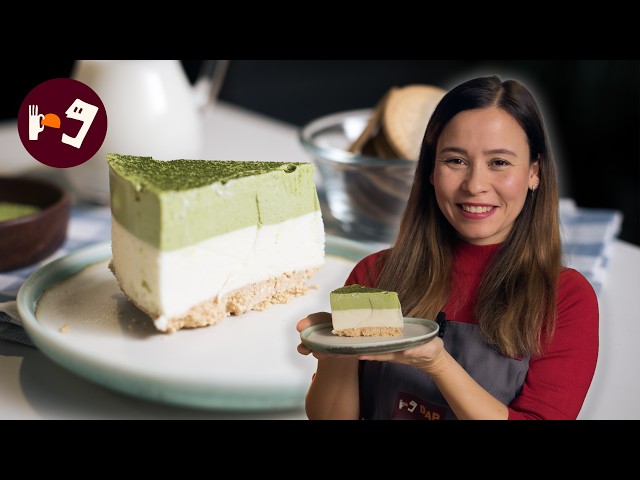 TARTA Mousse de MATCHA y Chocolate Blanco: sin Horno y súper cremosa