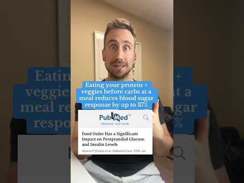 Eating veggies and protein before starch reduces blood sugar response at a meal