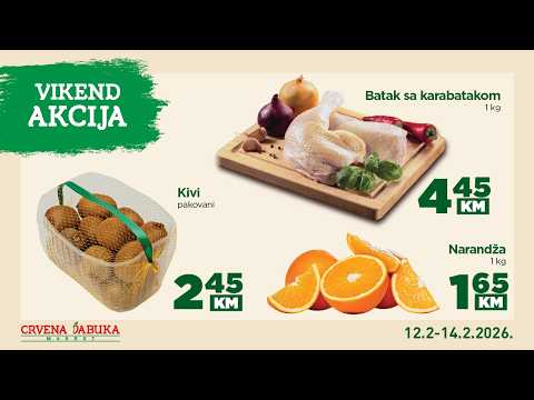 Crvena jabuka market - Vikend akcija 12.2. - 14.2.2026.