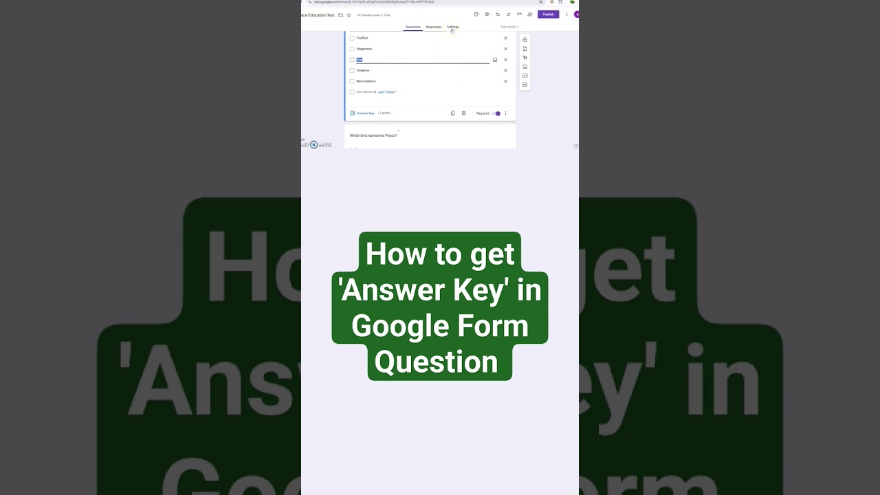 How to get Answer Key in Google Form Quiz Question
