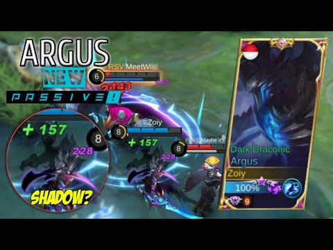 【ARGUS】New Passive "Shadow" Best Build, Killing Spree , Sprint- ARGUS Ranked Gameplay Mobile Legends